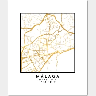 MALAGA SPAIN CITY STREET MAP ART Posters and Art